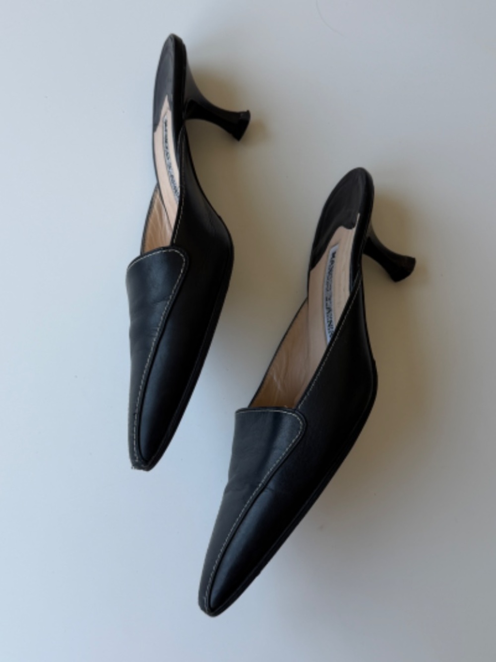 Manolo Blahnik Vintage black leather mules, IT 37 - Picture 6 of 9